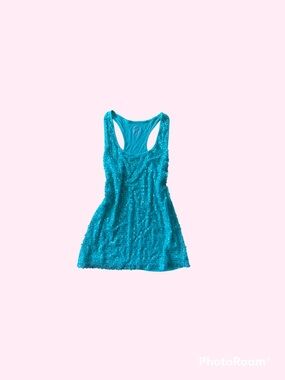 Sequin Racerback Tank in Bright Teal by Mossimo